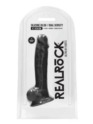 Dildo RealRock Ultra 9" com Testículos Preto