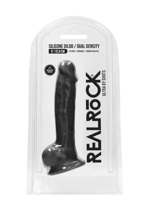 Dildo RealRock Ultra 9" com Testículos Preto