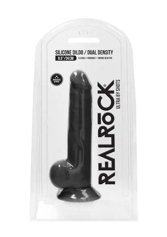 Dildo RealRock Ultra 9.5" com Testículos Preto