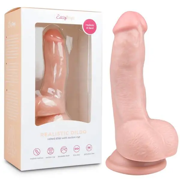 Dildo Realístico EasyToys com Testículos 15cm Natural