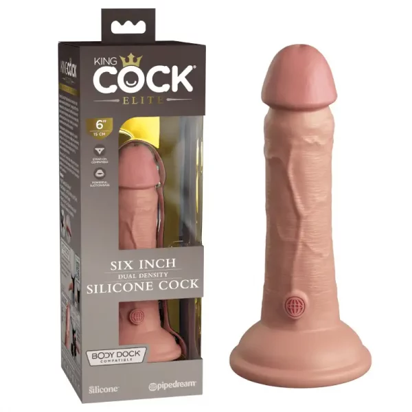Dildo Silicone King Cock Elite 6'' Dual Density