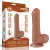 Dildo Sliding Skin Dual Layer Dong 7" Castanho