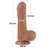 Dildo Sliding Skin Dual Layer Dong 7" Castanho