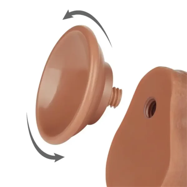 Dildo Sliding Skin Dual Layer Dong 7" Castanho