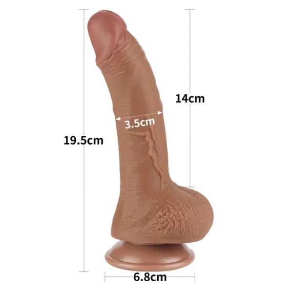 Dildo Sliding Skin Dual Layer Dong 7.5" Castanho