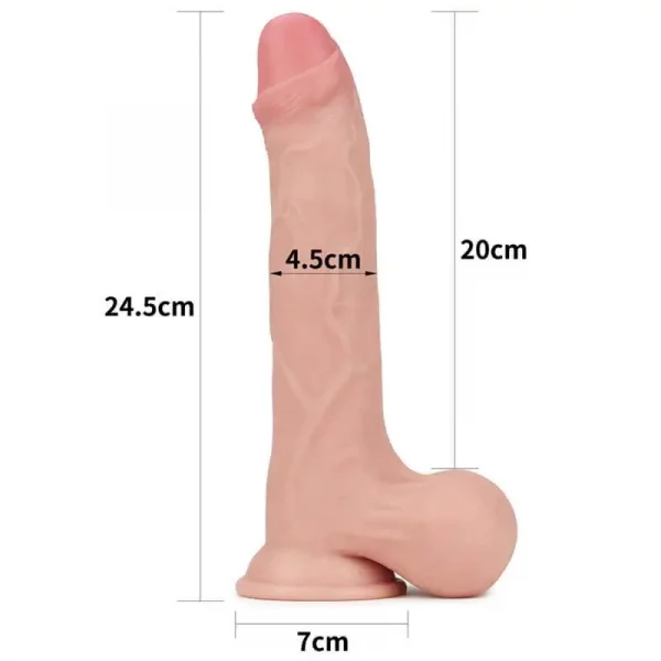 Dildo Sliding Skin Dual Layer Dong 9,5" Natural