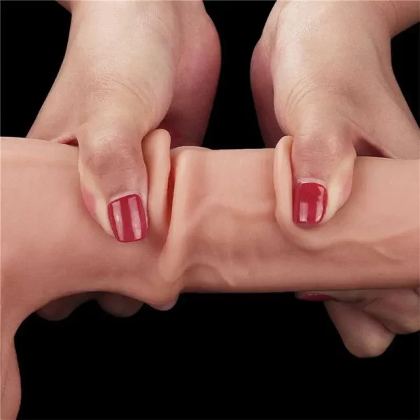 Dildo Sliding Skin Dual Layer Dong 9,5" Natural