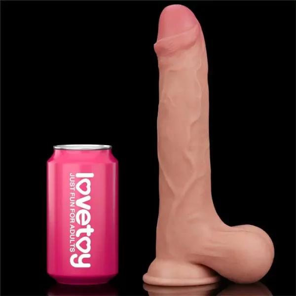 Dildo Sliding Skin Dual Layer Dong 9,5" Natural