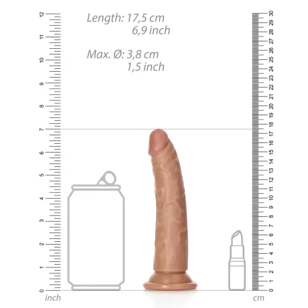 Dildo Slim sem Testículos 6"/15,5 cm Mulato