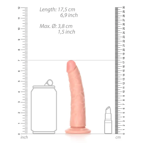 Dildo Slim sem Testículos 6"/15,5 cm Pele Clara