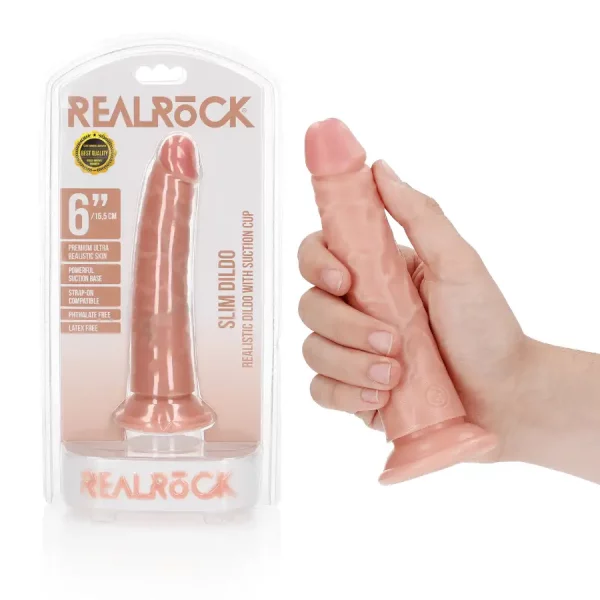 Dildo Slim sem Testículos 6"/15,5 cm Pele Clara