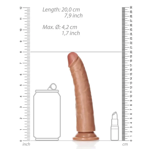 Dildo Slim sem Testículos 7"/18 cm Mulato
