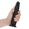 Dildo Slim sem Testículos 7"/18 cm Preto