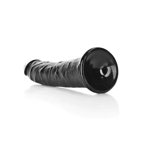Dildo Slim sem Testículos 7"/18 cm Preto