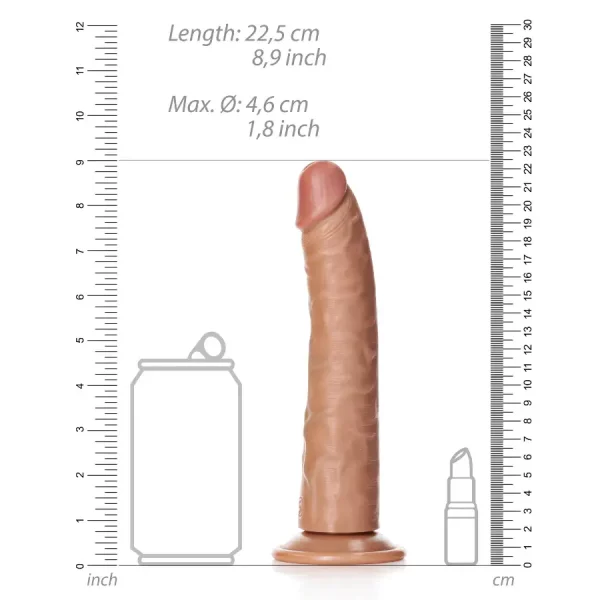 Dildo Slim sem Testículos 8"/20,5 cm Mulato