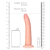 Dildo Slim sem Testículos 8"/20,5 cm Pele Clara