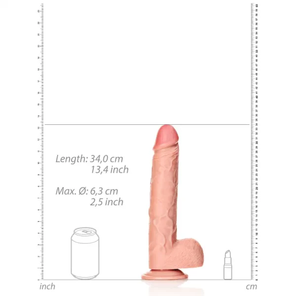 Dildo Straight com Testículos 12"/30,5 cm Pele Clara