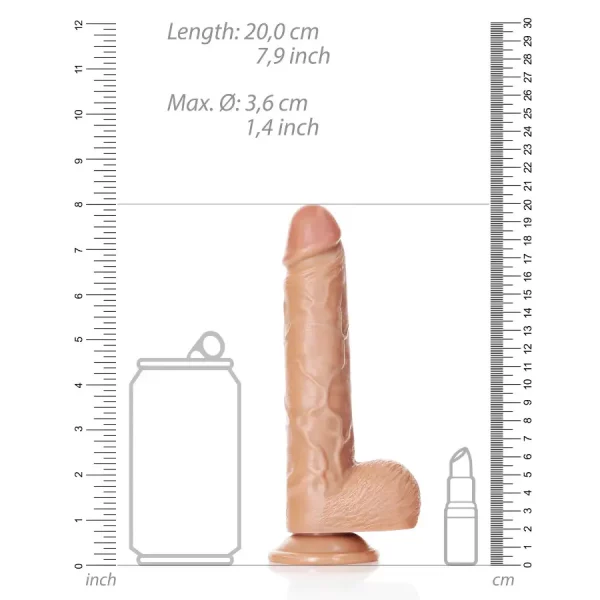 Dildo Straight com Testículos 7"/18 cm Mulato
