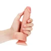 Dildo Straight com Testículos 7"/18 cm Pele Clara