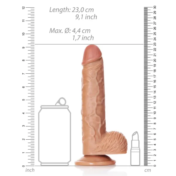 Dildo Straight com Testículos 8"/20,5 cm Mulato