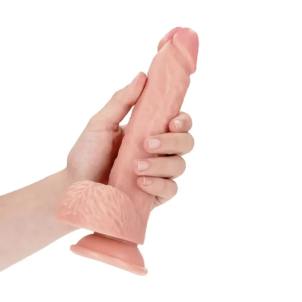 Dildo Straight com Testículos 8"/20,5 cm Pele Clara