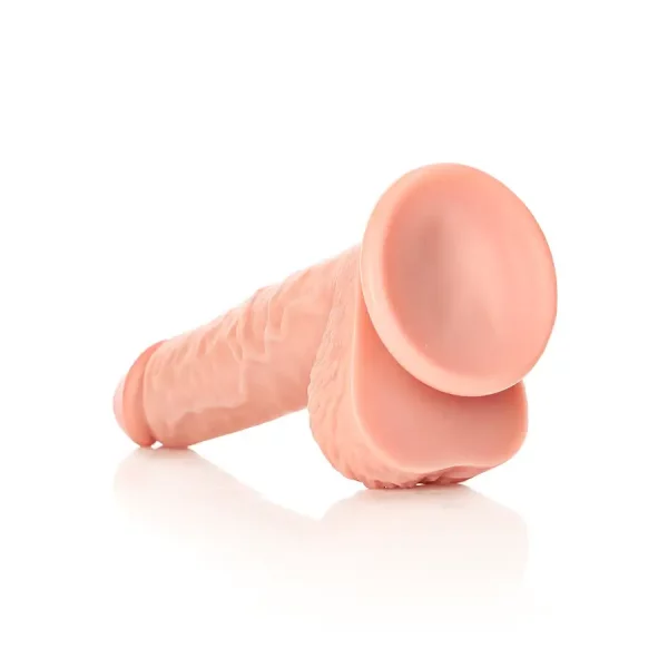 Dildo Straight com Testículos 8"/20,5 cm Pele Clara