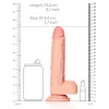 Dildo Straight com Testículos 8"/20,5 cm Pele Clara