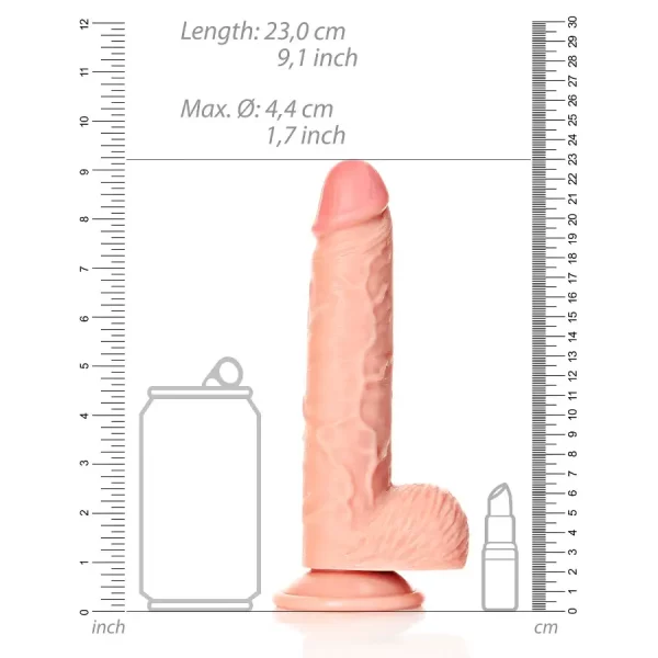 Dildo Straight com Testículos 8"/20,5 cm Pele Clara