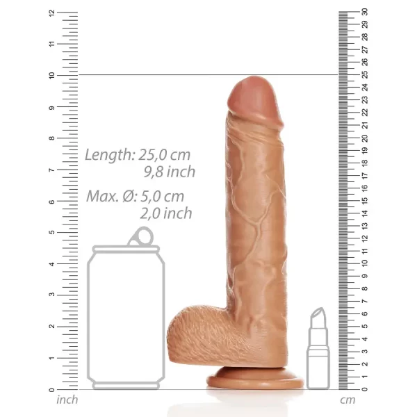 Dildo Straight com Testículos 9"/23 cm Mulato