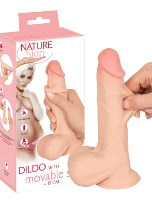 Dildo with Movable Skin 19 cm