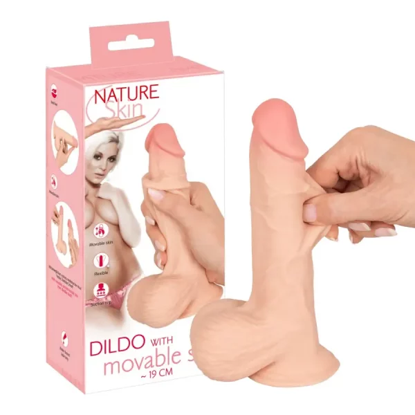 Dildo with Movable Skin 19 cm