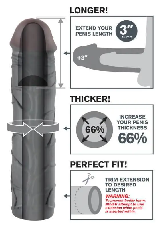 Extensão Mega 7,6 cm Fantasy X-Tensions Negro