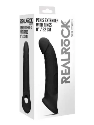 Extensão Peniana com Anéis RealRock Preto