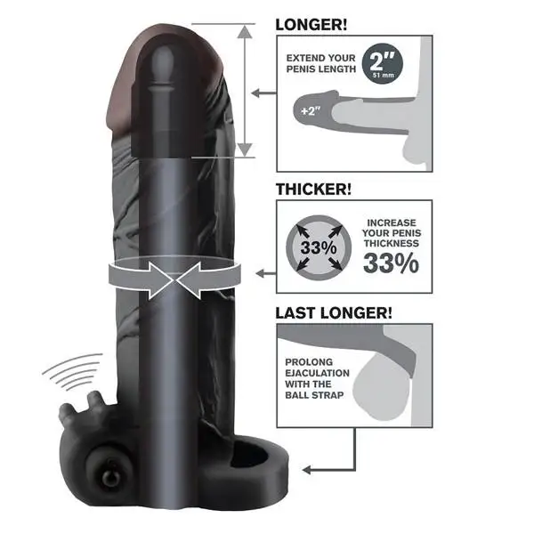 Extensão Vibratória 5,1 cm Fantasy X-Tensions Negro