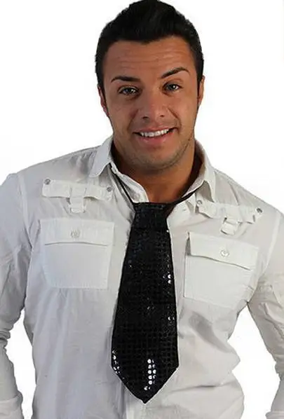 Gravata Unisexo Preto Brilhante
