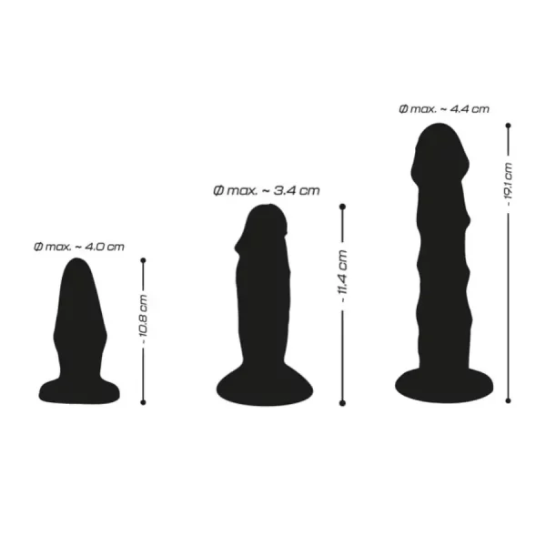 Kit de Dildos e Plug Para Treino Anal Crystal Clear