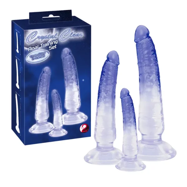 Kit de Dildos Para Treino Anal Crystal Clear