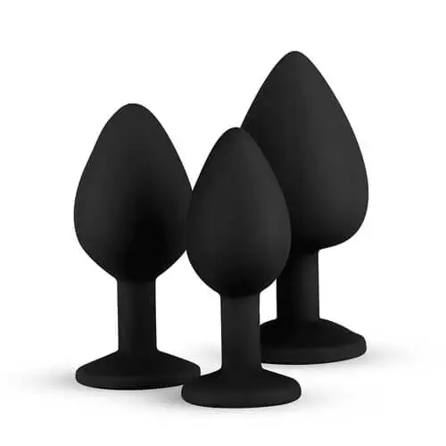 Kit de Plugs Anais Preto com Cristal Easytoys