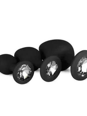 Kit de Plugs Anais Preto com Cristal Easytoys