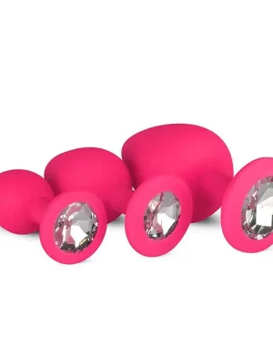 Kit de Plugs Anais Rosa com Cristal Easytoys