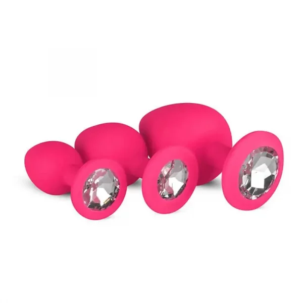 Kit de Plugs Anais Rosa com Cristal Easytoys
