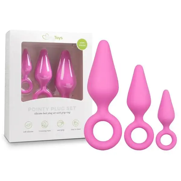 Kit de Plugs para Anal Pointy Plug Set Rosa