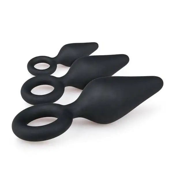 Kit de Plugs para Treino Anal Pointy Plug Set Preto