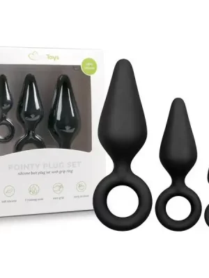 Kit de Plugs para Treino Anal Pointy Plug Set Preto
