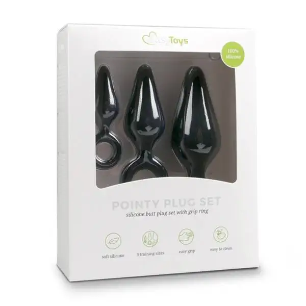Kit de Plugs para Treino Anal Pointy Plug Set Preto