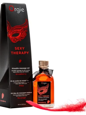Óleo de Massagem Afrodisíaco com Efeito Calor Orgie Sexy Therapy - Morango 100 ml