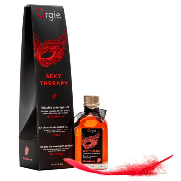 Óleo de Massagem Afrodisíaco com Efeito Calor Orgie Sexy Therapy - Morango 100 ml