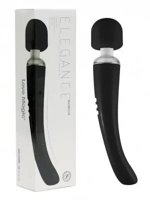 Love Magic Elegance Wand Vibrador de Massagem Recarregável Preto