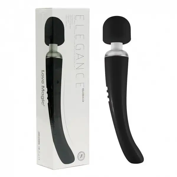 Love Magic Elegance Wand Vibrador de Massagem Recarregável Preto