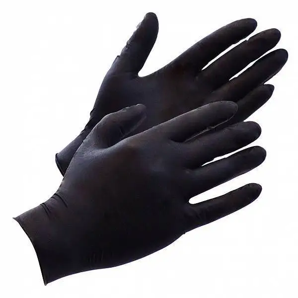 Luvas Pretas Descartáveis em Latex 10 Un.